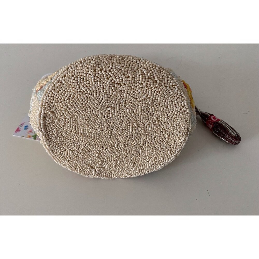 Beaded Cream Shoulder Bag with Colorful Fast-Food Motifs - Picture 15 of 16